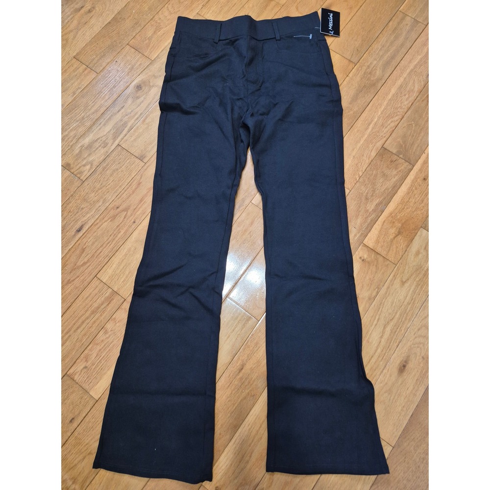 Messini Womens Black Pull On Flare Dress Pants Style 1258 Size Medium NWT